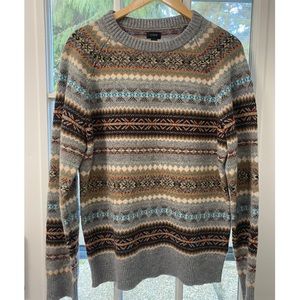J. Crew Men’s Fairisle Sweater 100% Lambs Wool